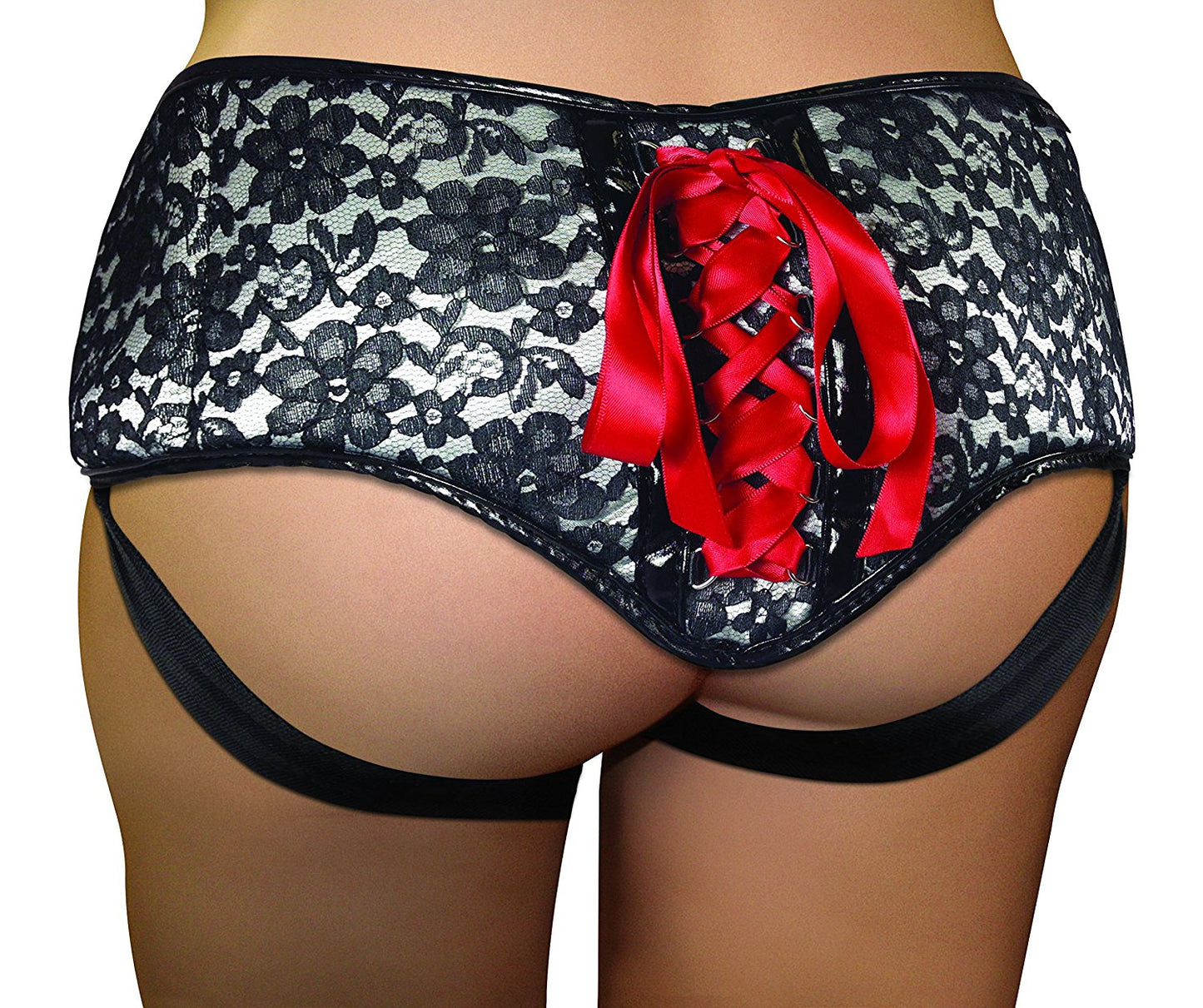 Corset en dentelle gris et noir SPORTSHEETS