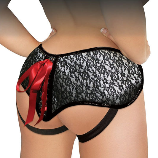Corset en dentelle gris et noir SPORTSHEETS