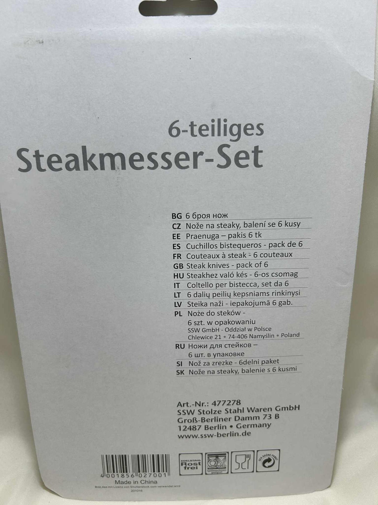 Set de 6 couteaux à steak marque SSM in Berlin