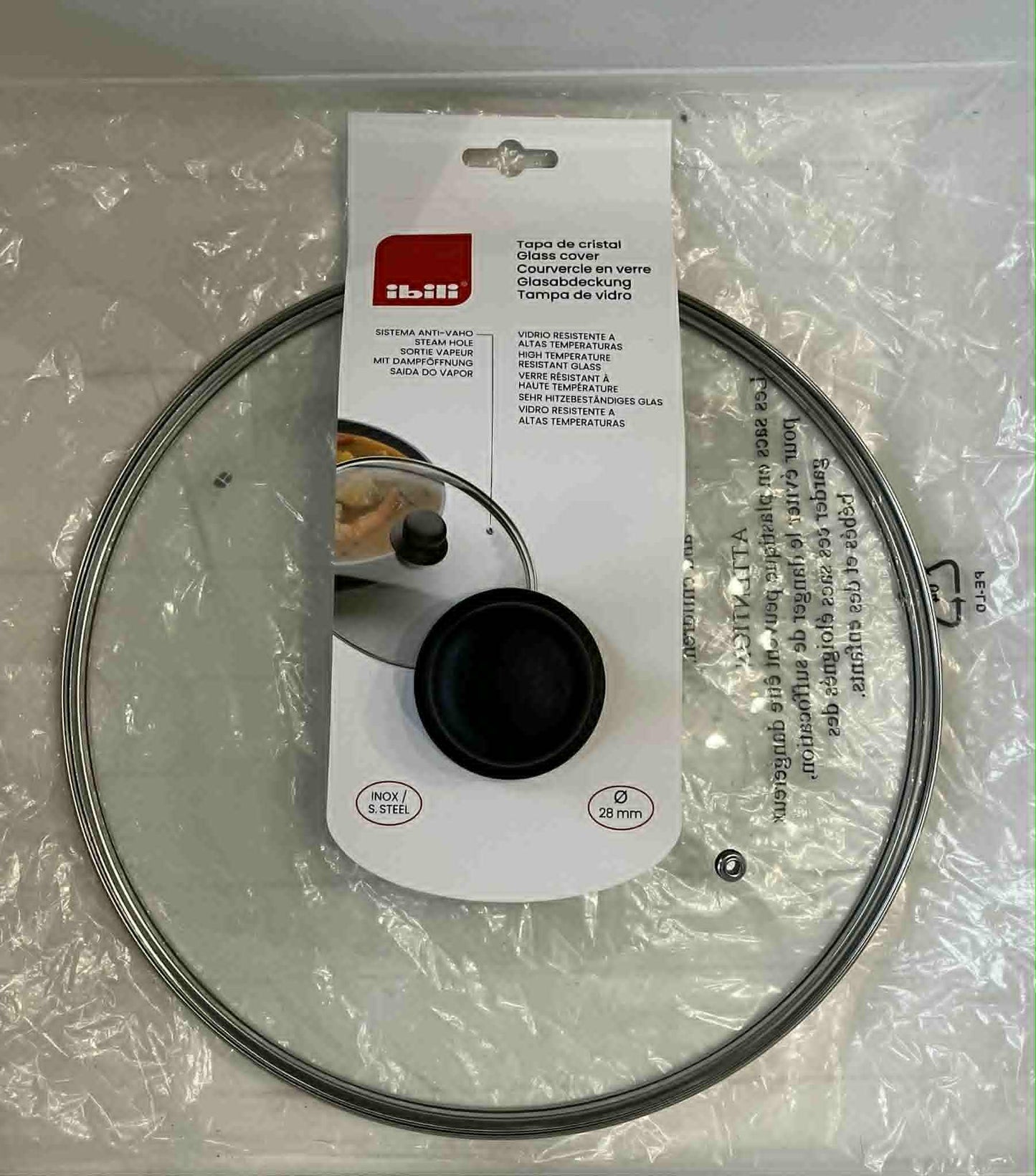 Couvercle en verre ibili diamètre 28 cm