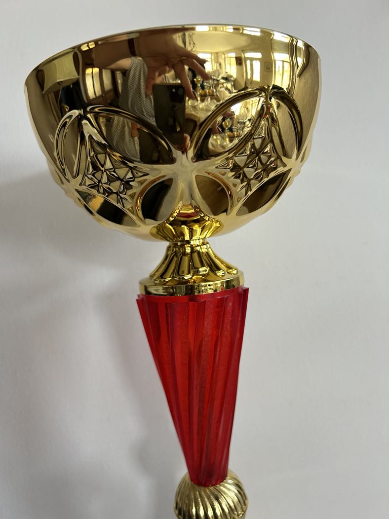 Coupe trophée or et rouge existe en 3 tailles