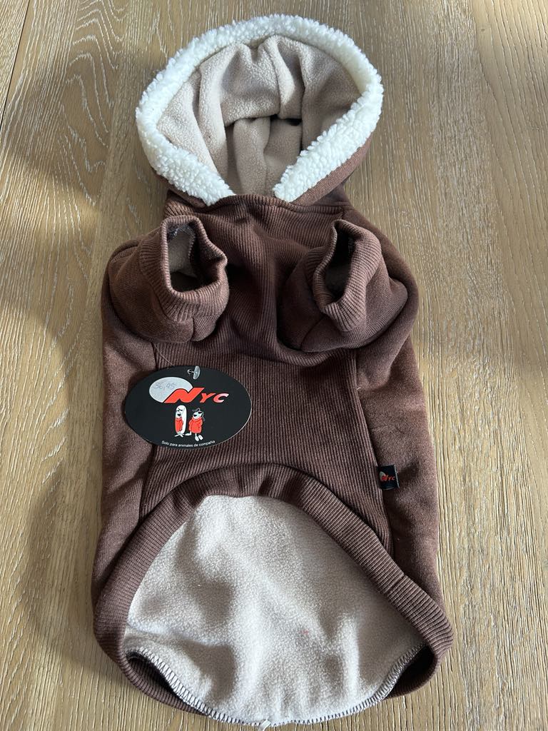 Sweat à capuches pour chiens marron marque NYC