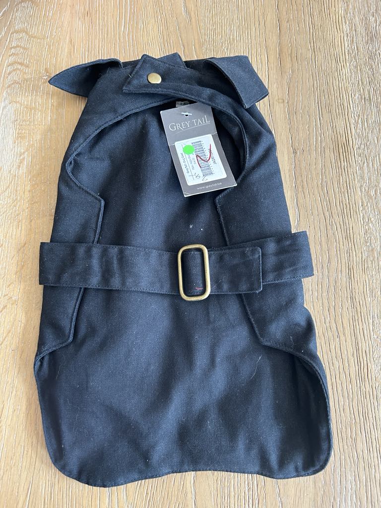 Manteau Grand Chien avec ceinture noir marque GREY TAIL
