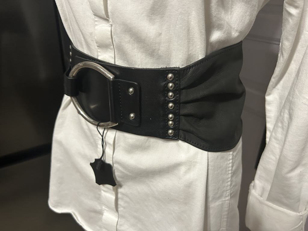 Ceinture noire large DOLCE C cuir