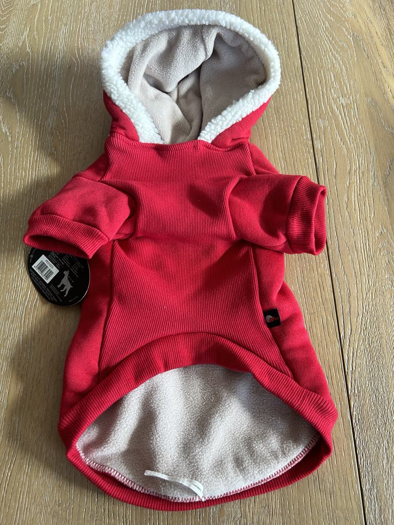 Sweat à capuche pour chiens coloris rouge marque NYC
