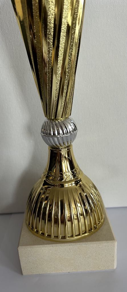 Coupe trophée or et argent h 32 cm