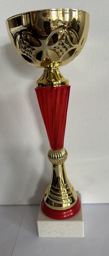 Coupe trophée or et rouge existe en 3 tailles