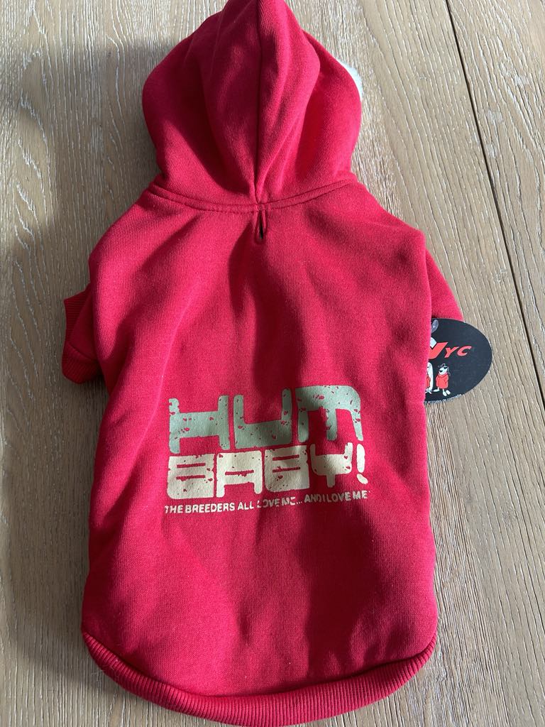 Sweat à capuche pour chiens coloris rouge marque NYC