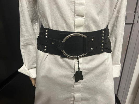 Ceinture noire large DOLCE C cuir