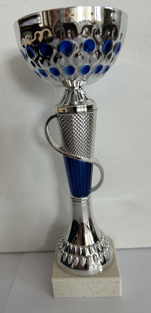 Coupe, Trophée argent et bleu . H 21.5 cm