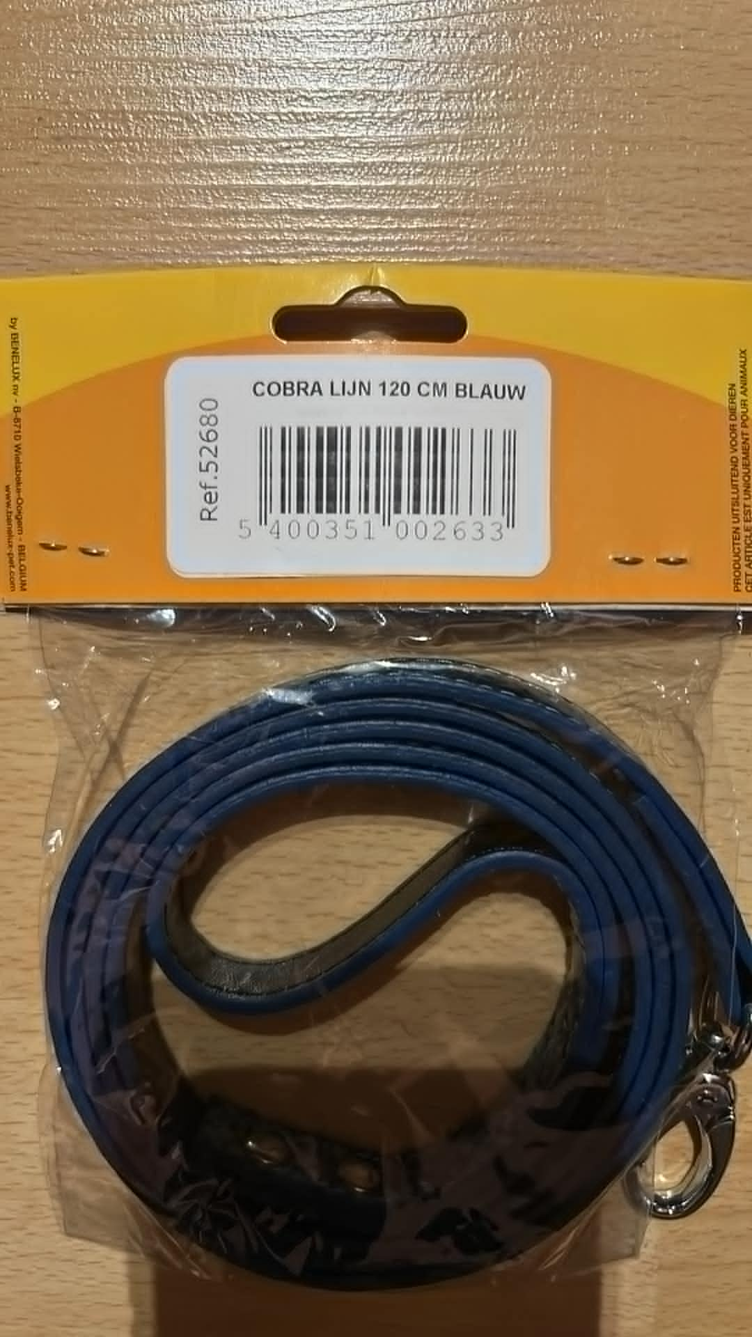 Laisse simple 120 cm Cobra  bleu