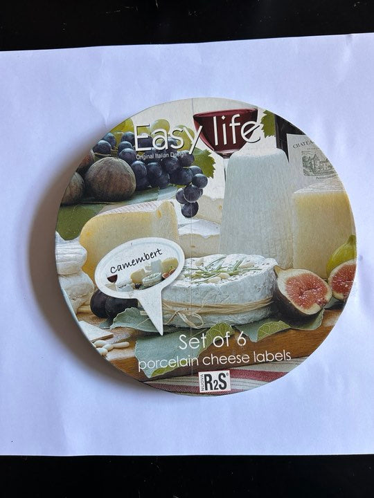 Set de 6 étiquettes à fromage en porcelaine Easy life