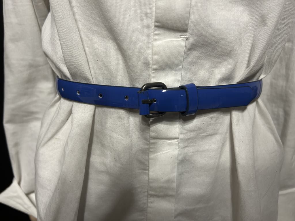 Ceinture bleue brillante , boucle vieilli Fashion