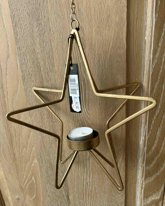 Bougeoir étoile à suspendre J-Line 24 cm* 18 cm