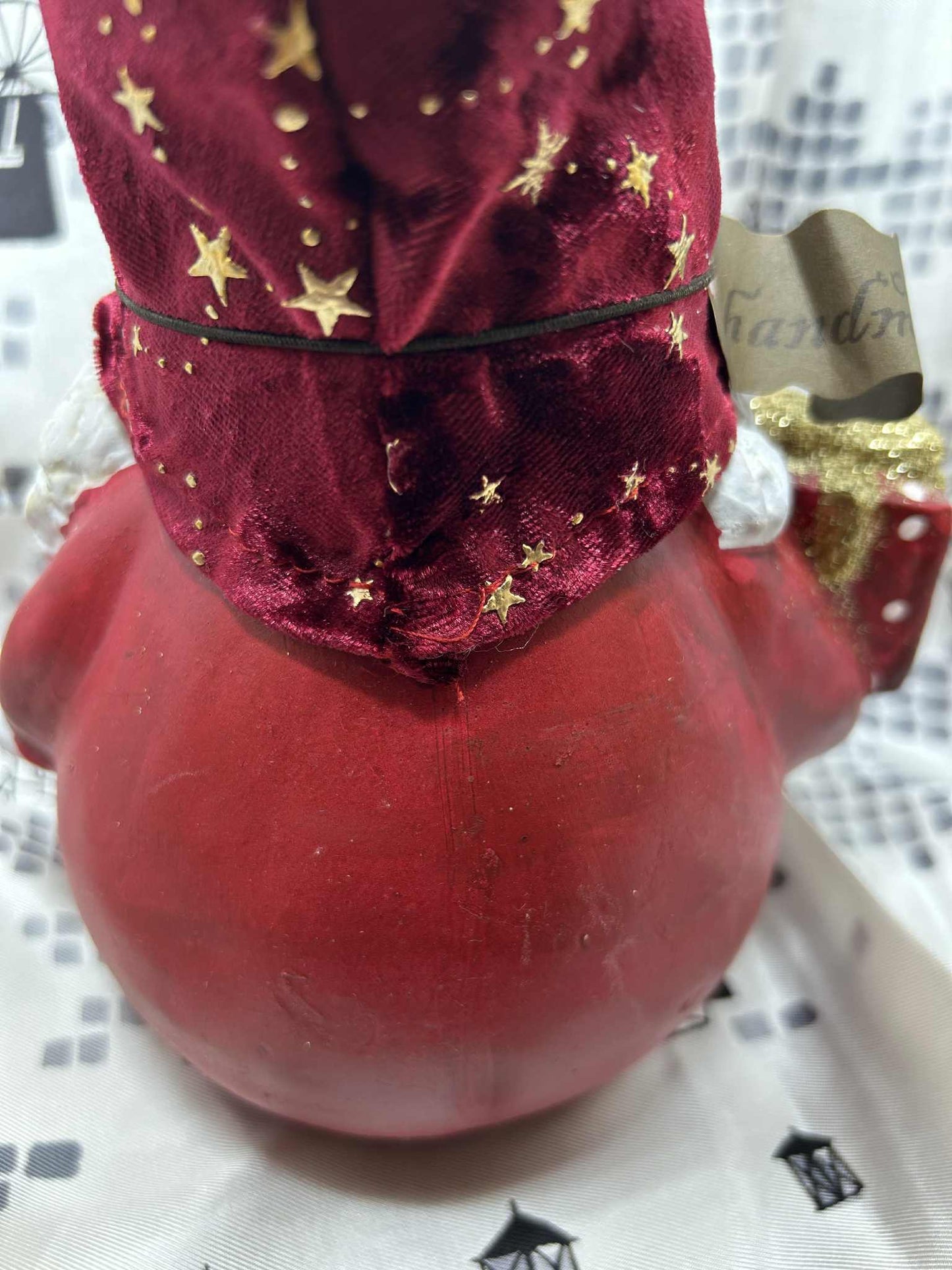 Gnome père noël en tissus et plâtre fait main collection Goldbach de GmbH (16*30cm)
