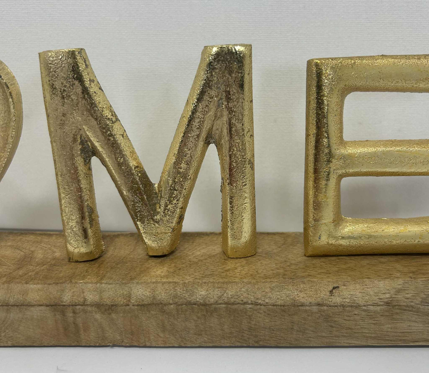 "Home" doré sur socle en bois de GmbH (33*10.5cm)