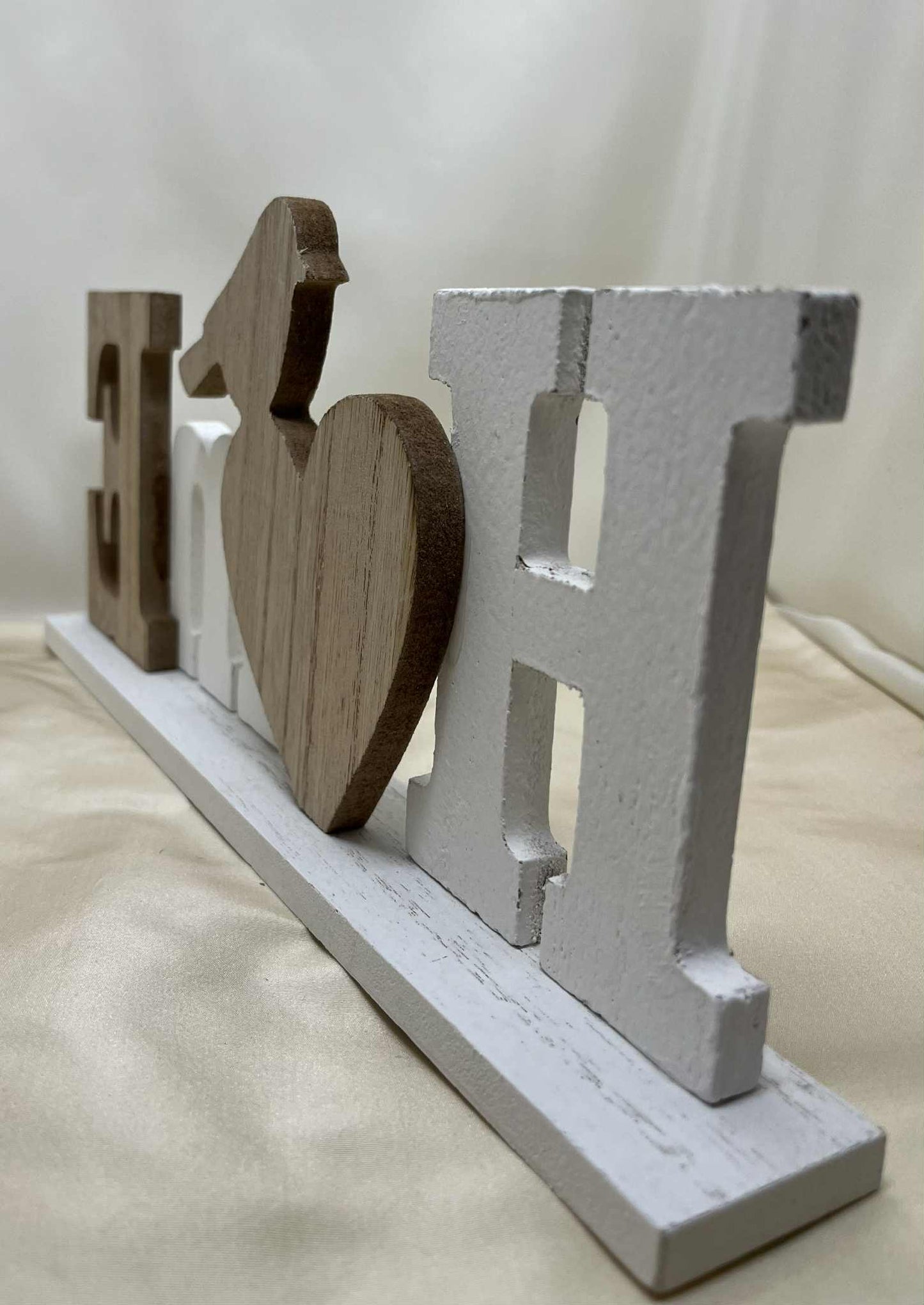 "Home" sculpté en bois et peint de GmbH (30*14cm)