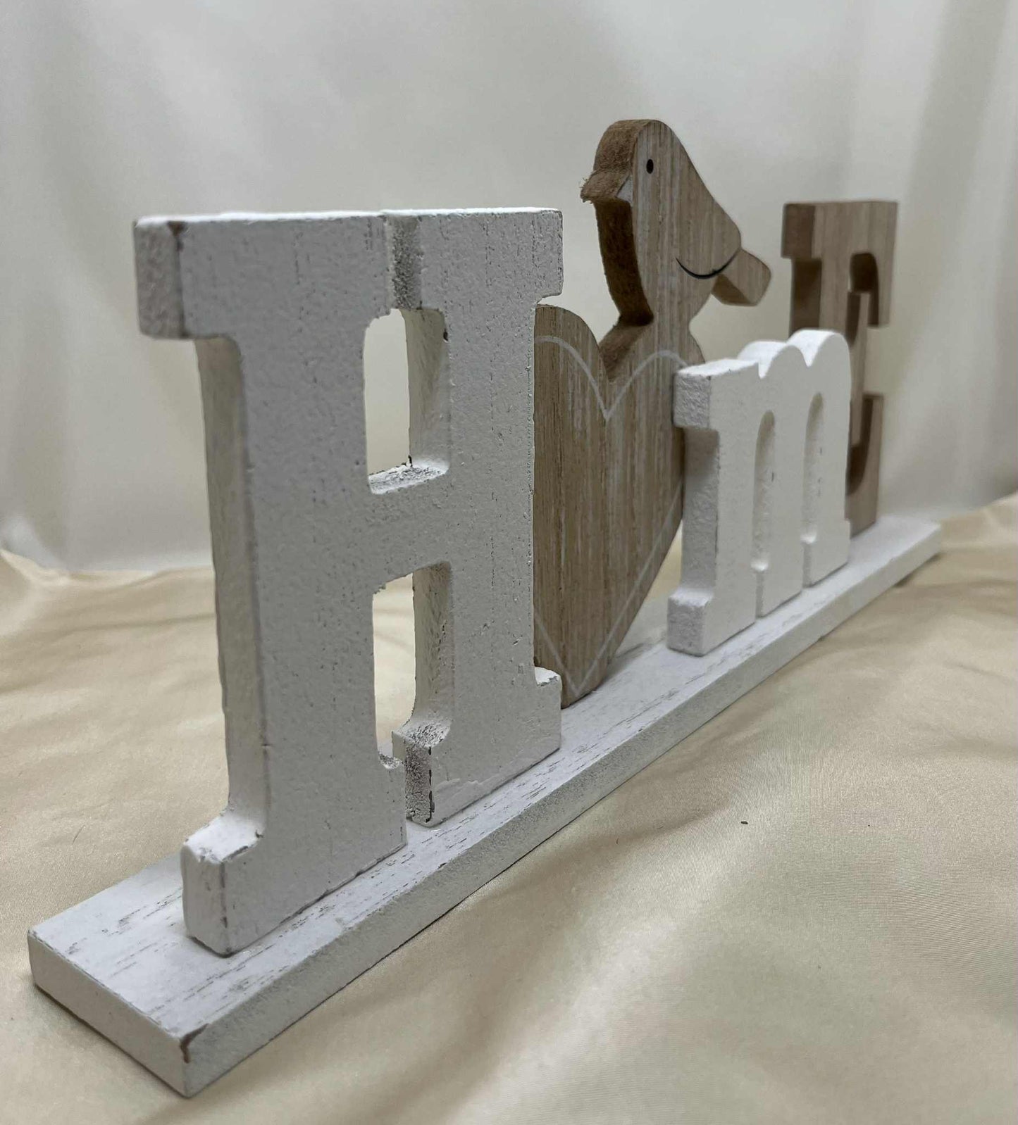 "Home" sculpté en bois et peint de GmbH (30*14cm)