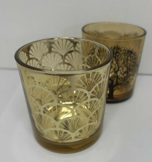 Lot de 2 photophores en verre GmbH (7*7.5cm)