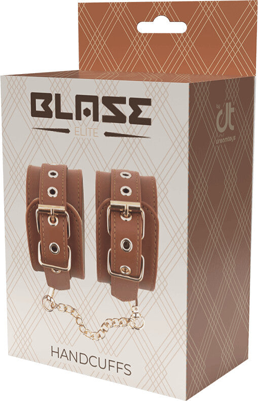 Menottes DREAMTOYS Elite couleur cognac en cuir végétarien
