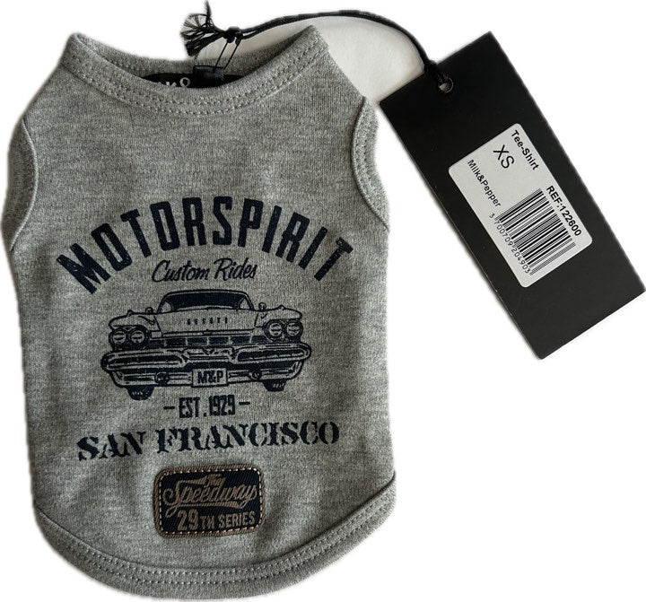 T-SHIRT POUR CHIEN MOTOSPIRITDE MILK &PEPER