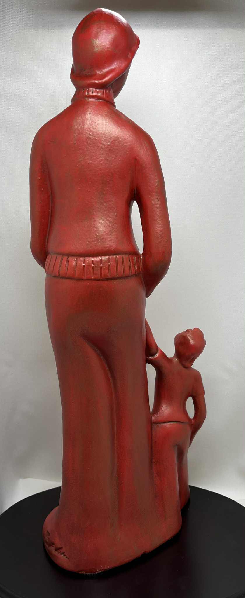 Statue anthracite "Père et Fils " de Avam collection par Tosal ( l 17+h 45+ p 10 cms)