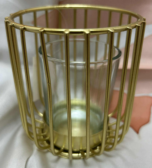 Photophore métal doré et verre de GmbH (8*9cm)