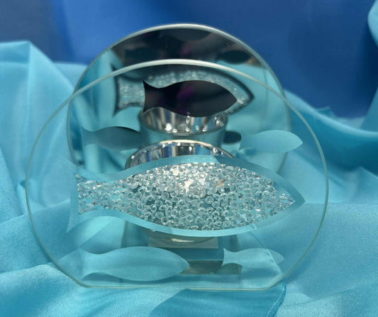 Photophore poisson strass et glace pour jouer avec la lumière de GmbH (11*8*6cm)