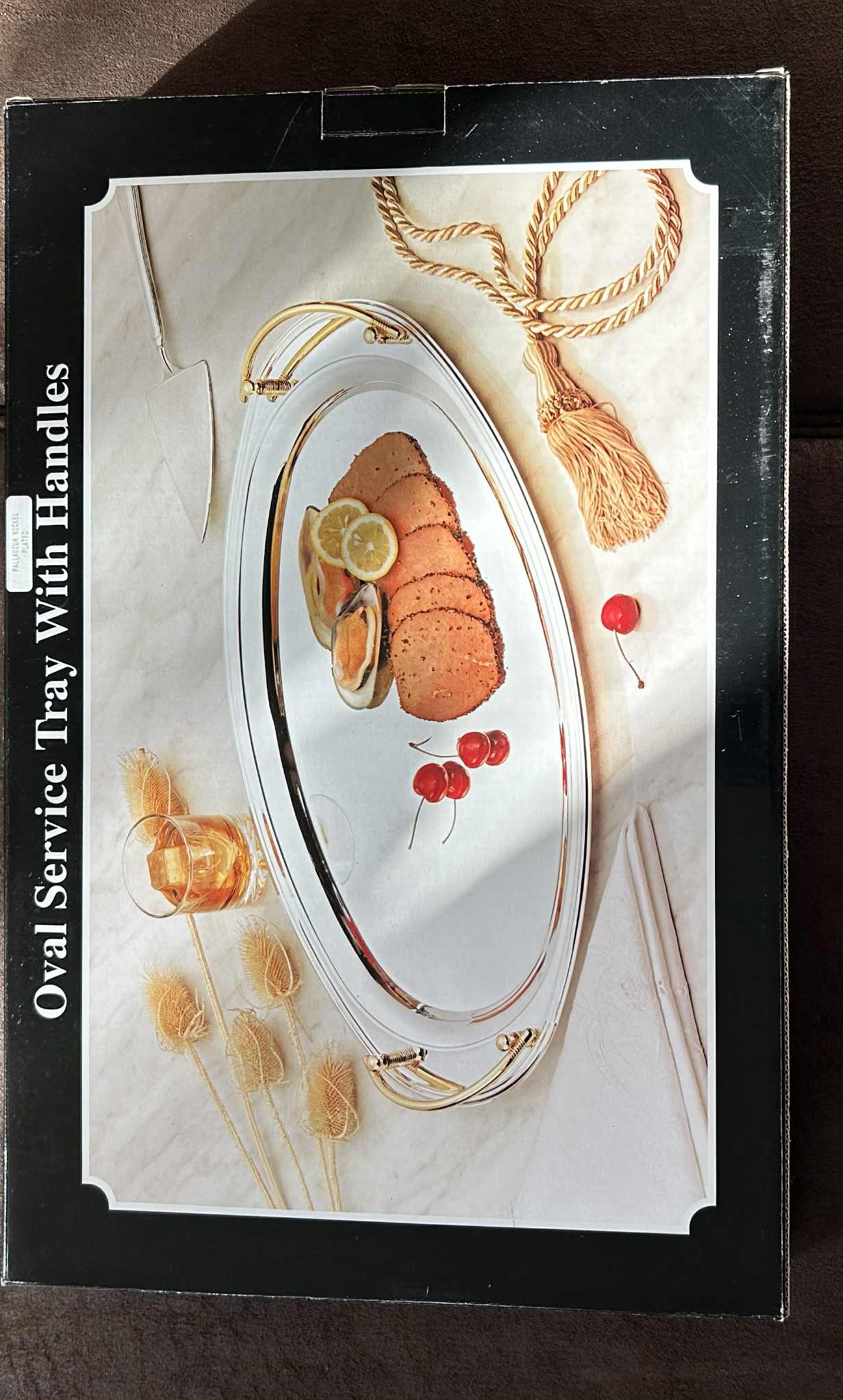 Plat de présentation oval avec poignets en inox de GmbH (46*30cm)