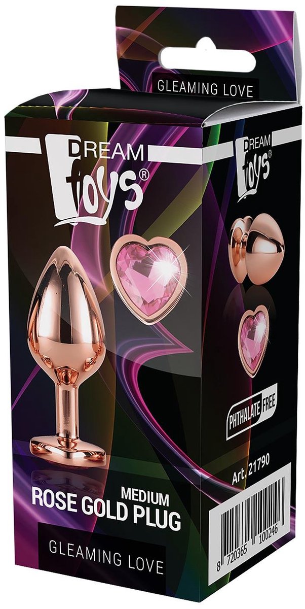 Plug anal Glamour Love  Or Rose M DREAMTOYS