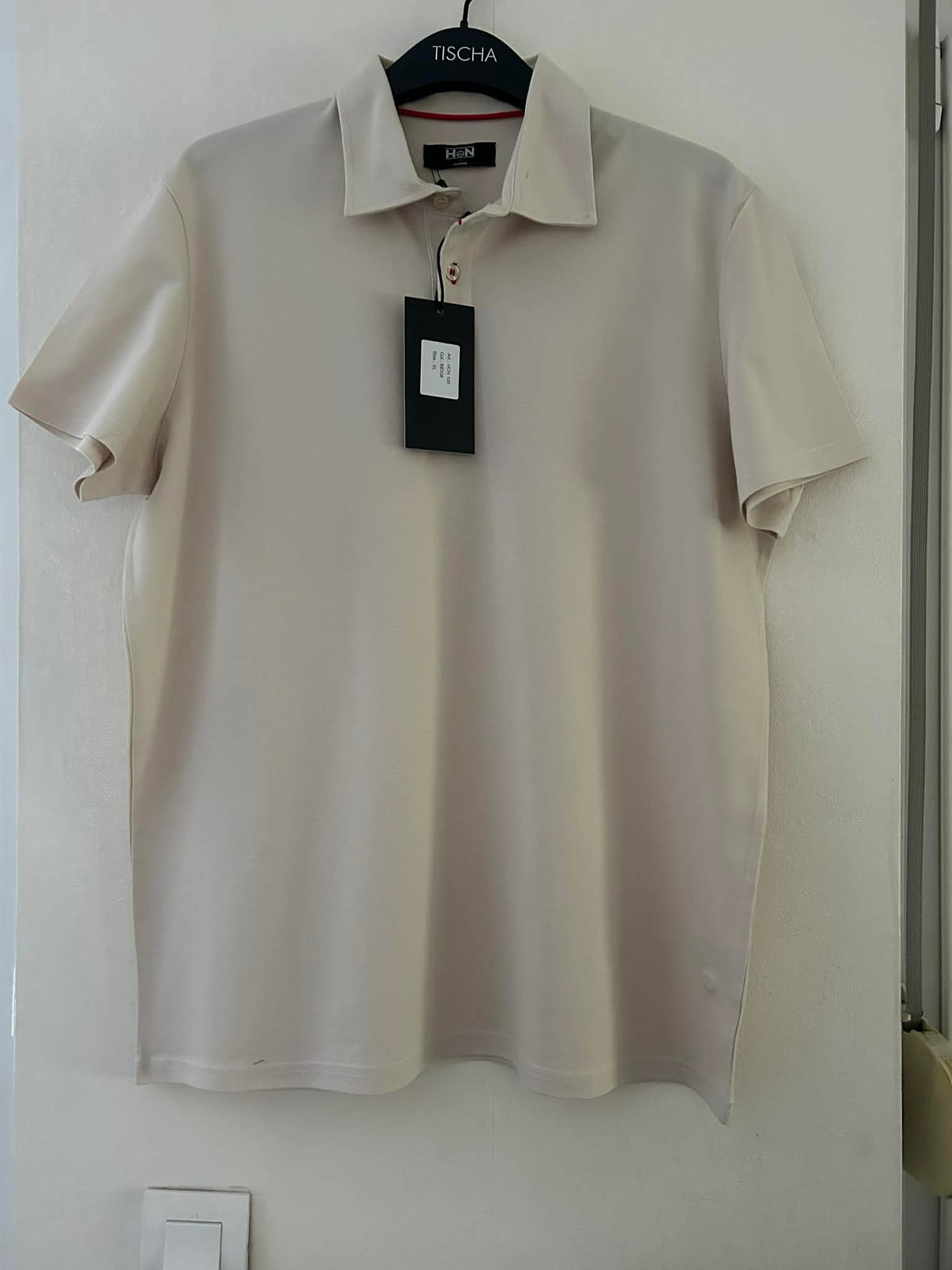 Polo beige 95% COTON 5% élasthanne HON