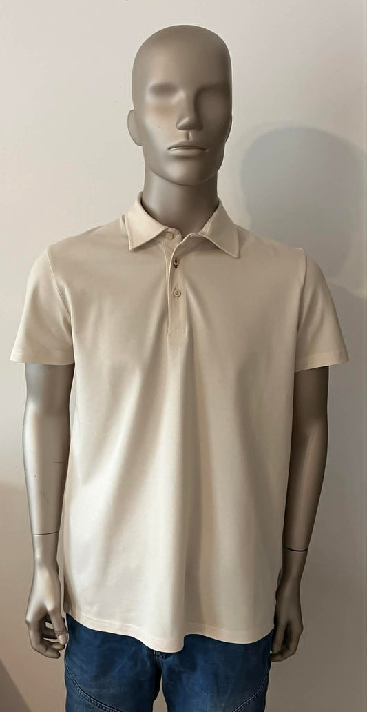 Polo beige 95% COTON 5% élasthanne HON