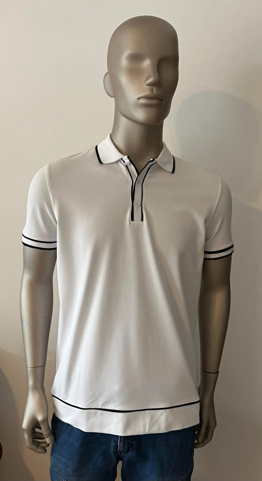 Polo blanc et noir 95 %coton 5% élasthanne HON