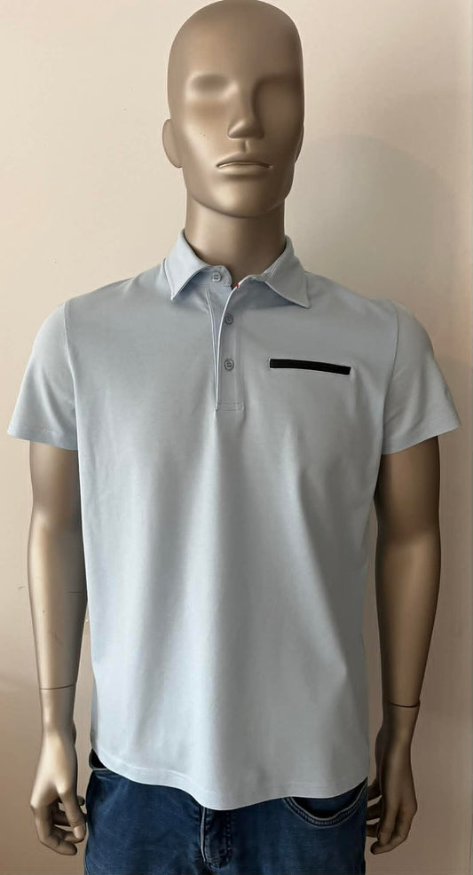 Polo bleu ciel 95% coton 5% élasthanne HON
