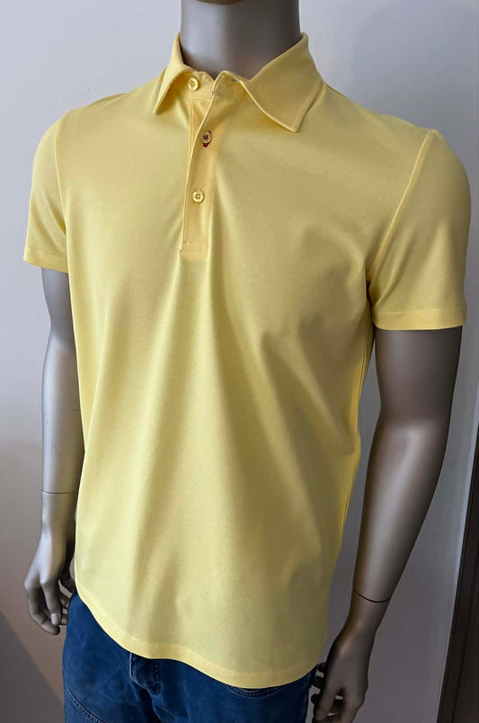 Polo jaune boutonnières rouges Hon