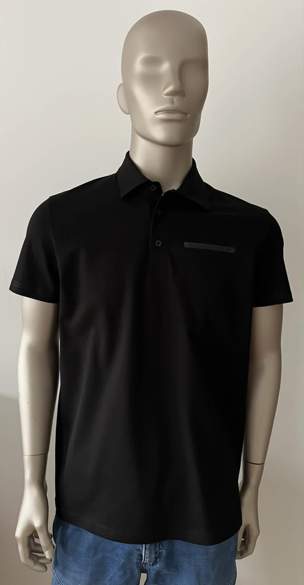 Polo noir 95% coton 5 % élasthanne HON