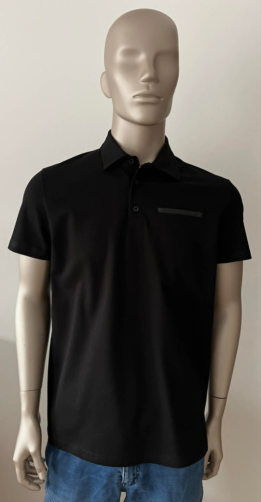 Polo noir 95% coton 5 % élasthanne HON
