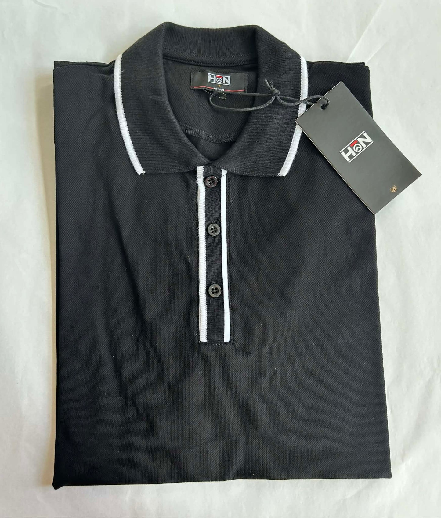 Polo noir et blanc Hon