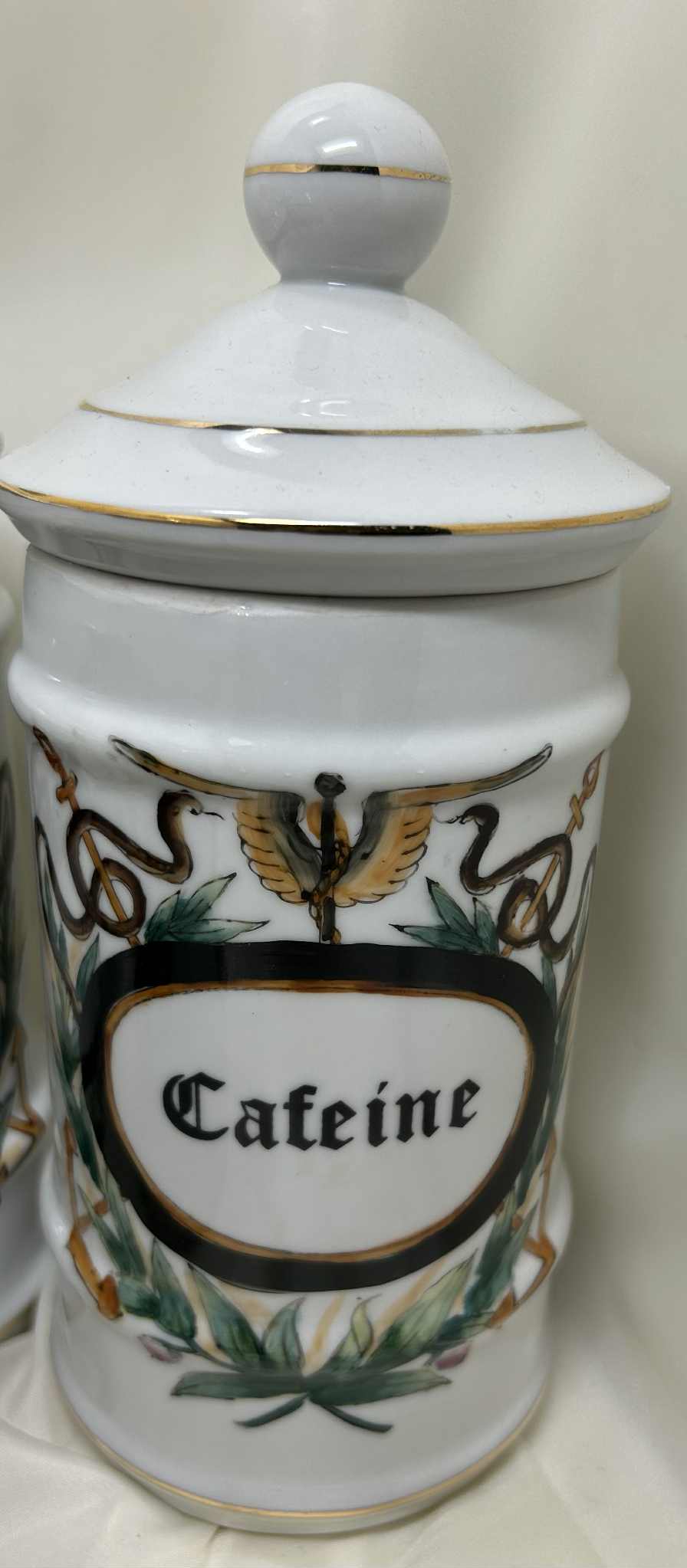 Ensemble de 5 pots à pharmacie en porcelaine de GmbH (8.5*21cm)