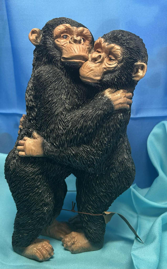 Couple de singes fait main en plâtre Collection Goldbach de GmbH (25 cm)