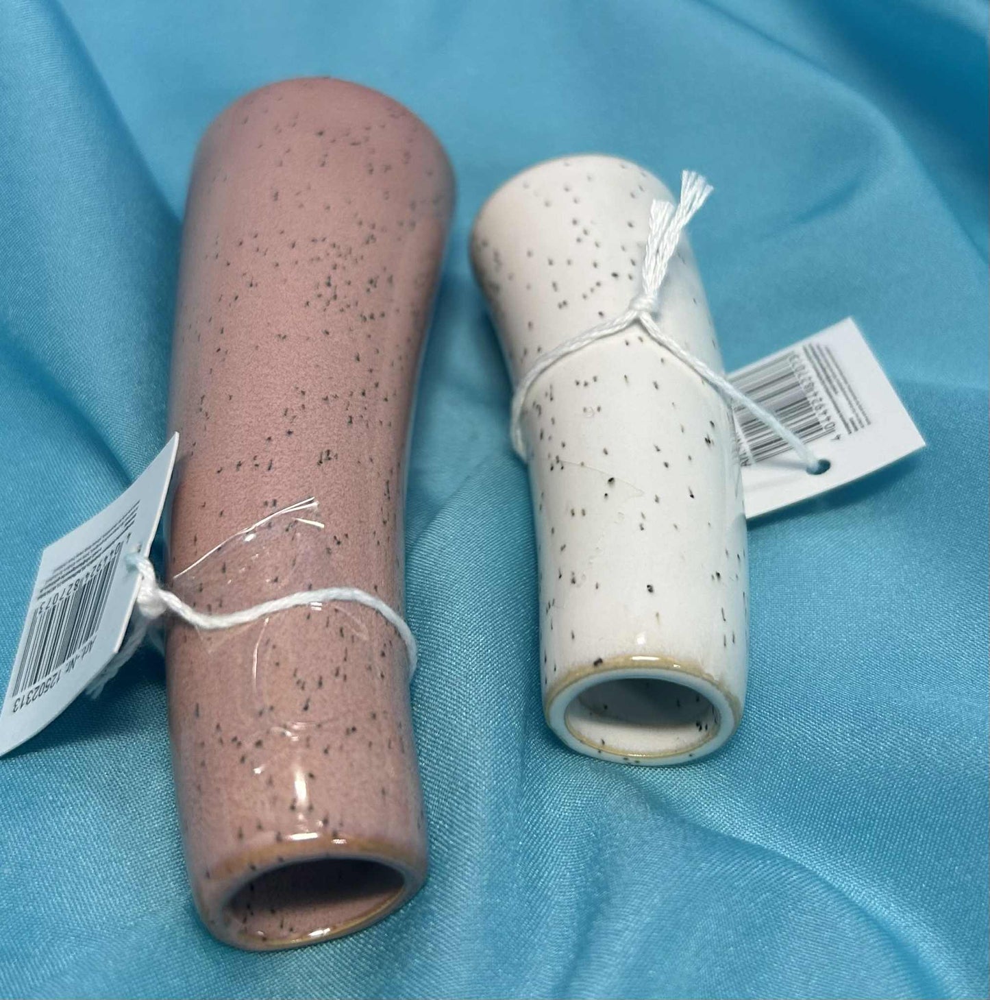 Set de 2 soliflores rose et beige en forme de défenses d'éléphant de GmbH