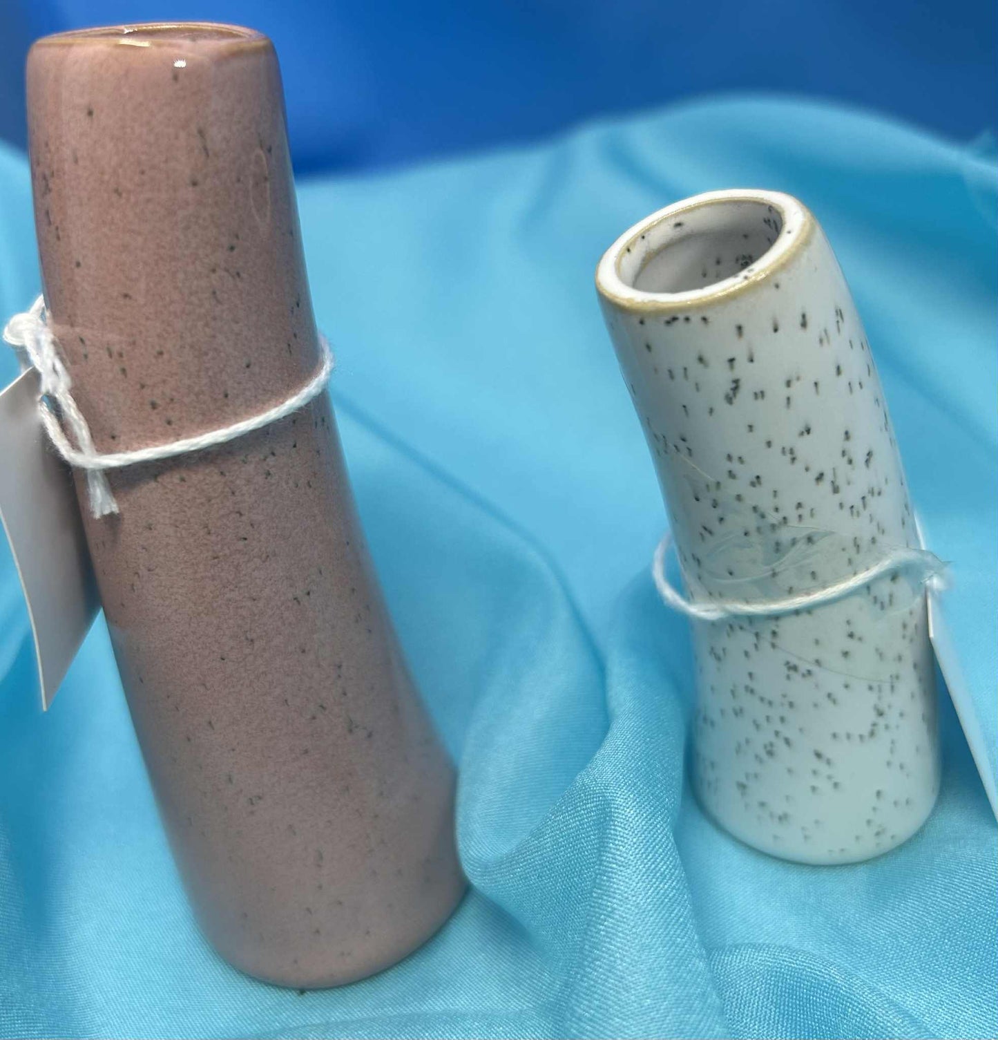 Set de 2 soliflores rose et beige en forme de défenses d'éléphant de GmbH