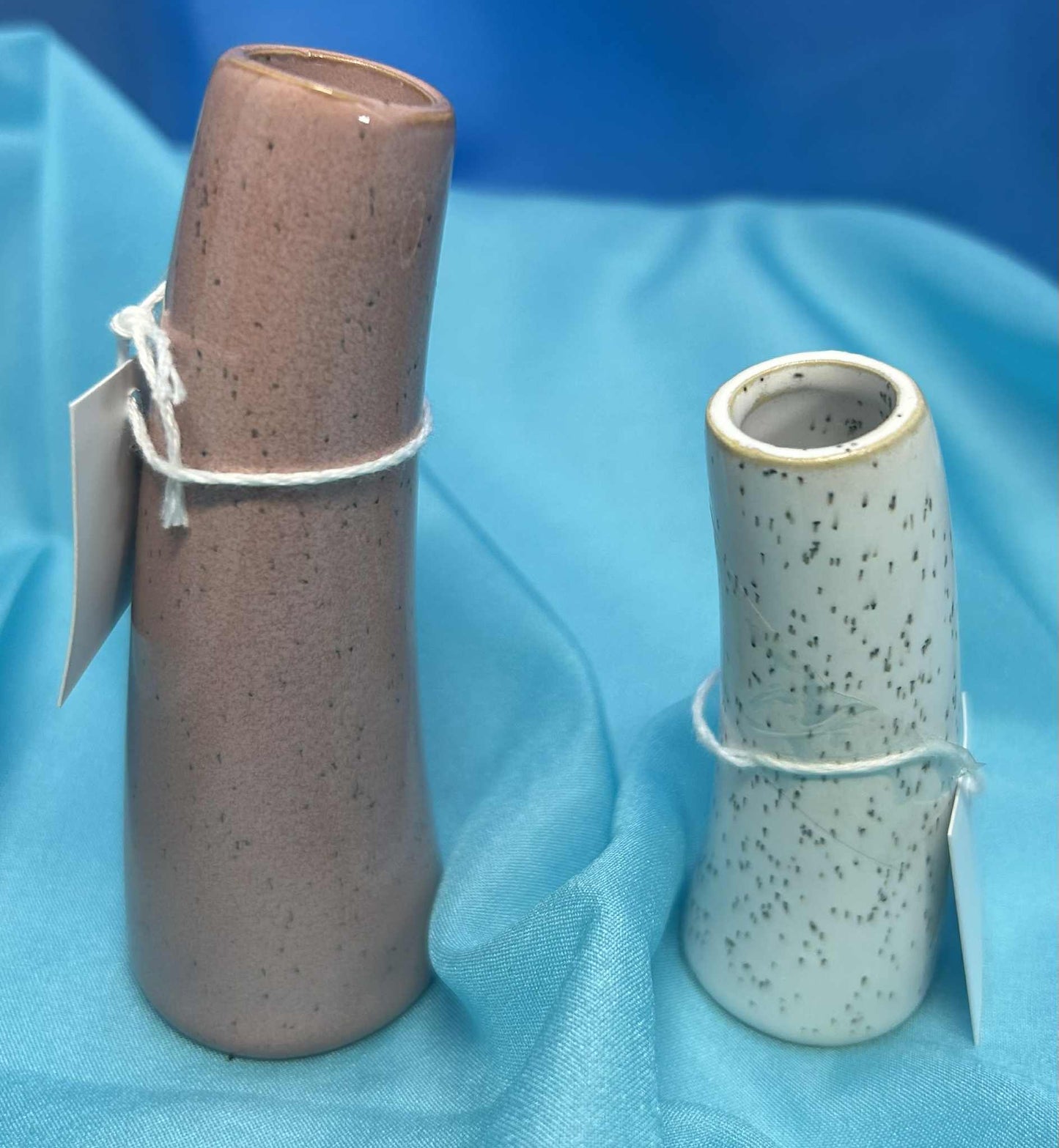 Set de 2 soliflores rose et beige en forme de défenses d'éléphant de GmbH