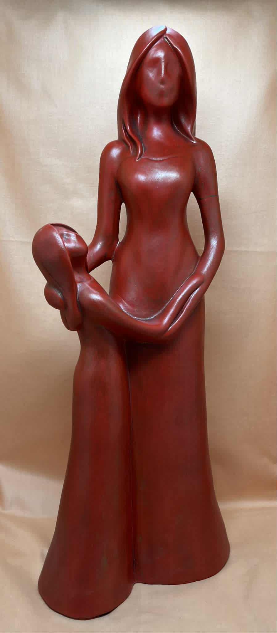 Statue anthracite et blanche "Ma mère mon idole  " de Avam collection par Tosal ( l 19+h 45+ p 12 cms)