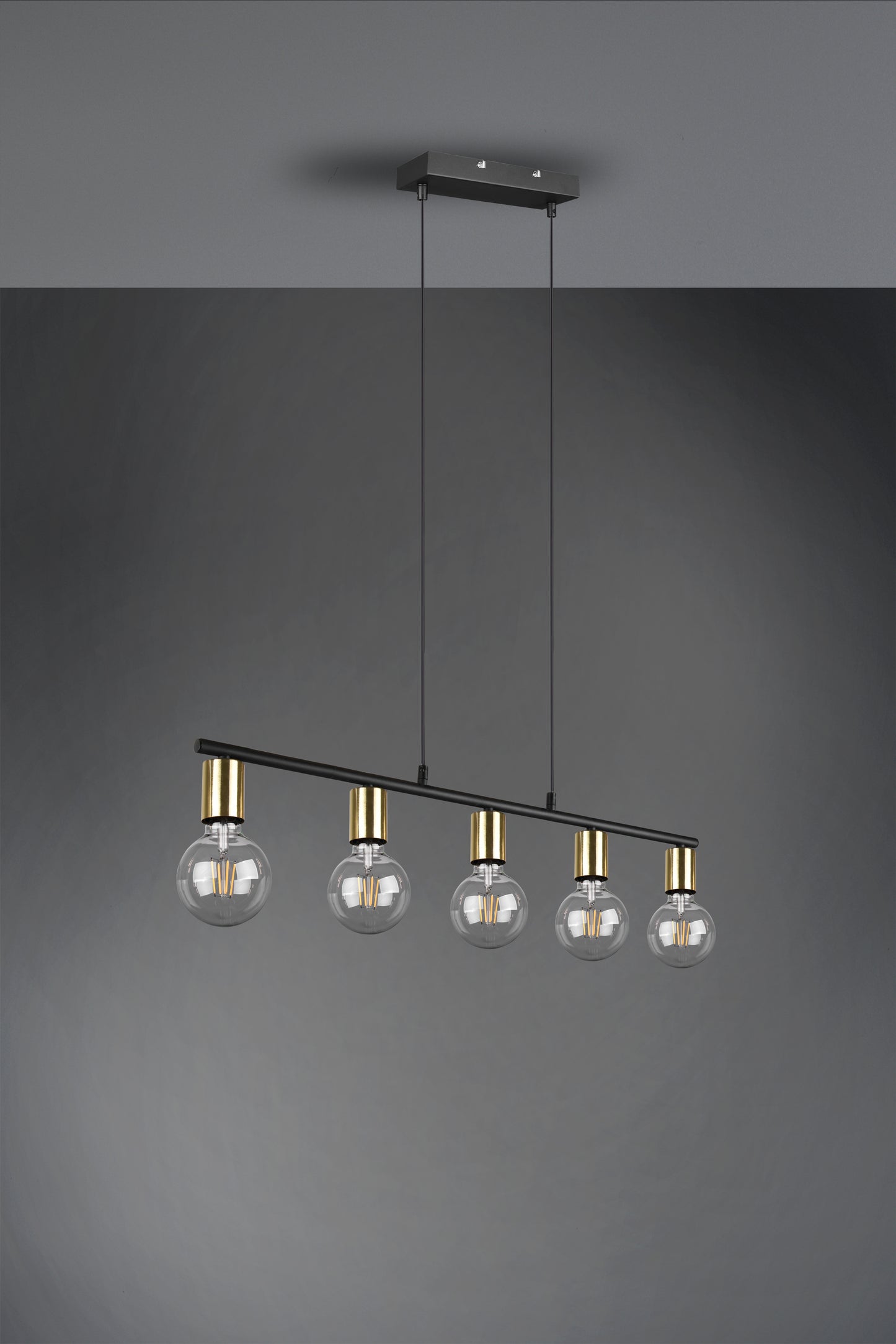 Suspension réglable en hauteur 5 spots 5-E27 TRIO VANNES .Ampoule non fournie