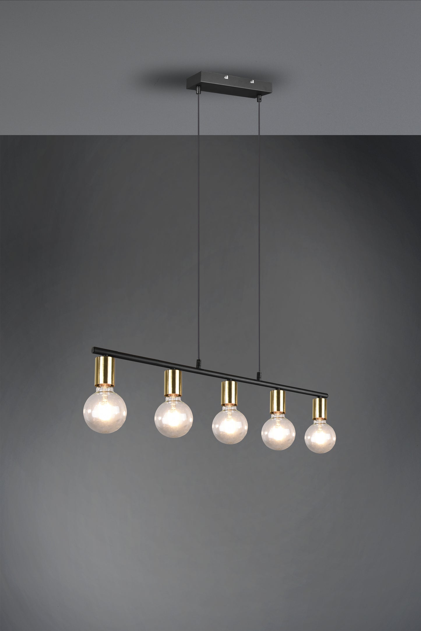 Suspension réglable en hauteur 5 spots 5-E27 TRIO VANNES .Ampoule non fournie