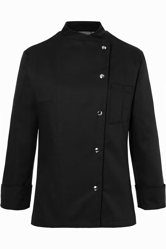 Veste de cuisine pour femme manches longues noire KARLOWSKY Passion Greta taille 40