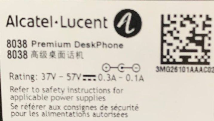 STANDARD TELEPHONIQUE ALCATEL-LUCENT 8038 S PREMIUM DESK PHONE