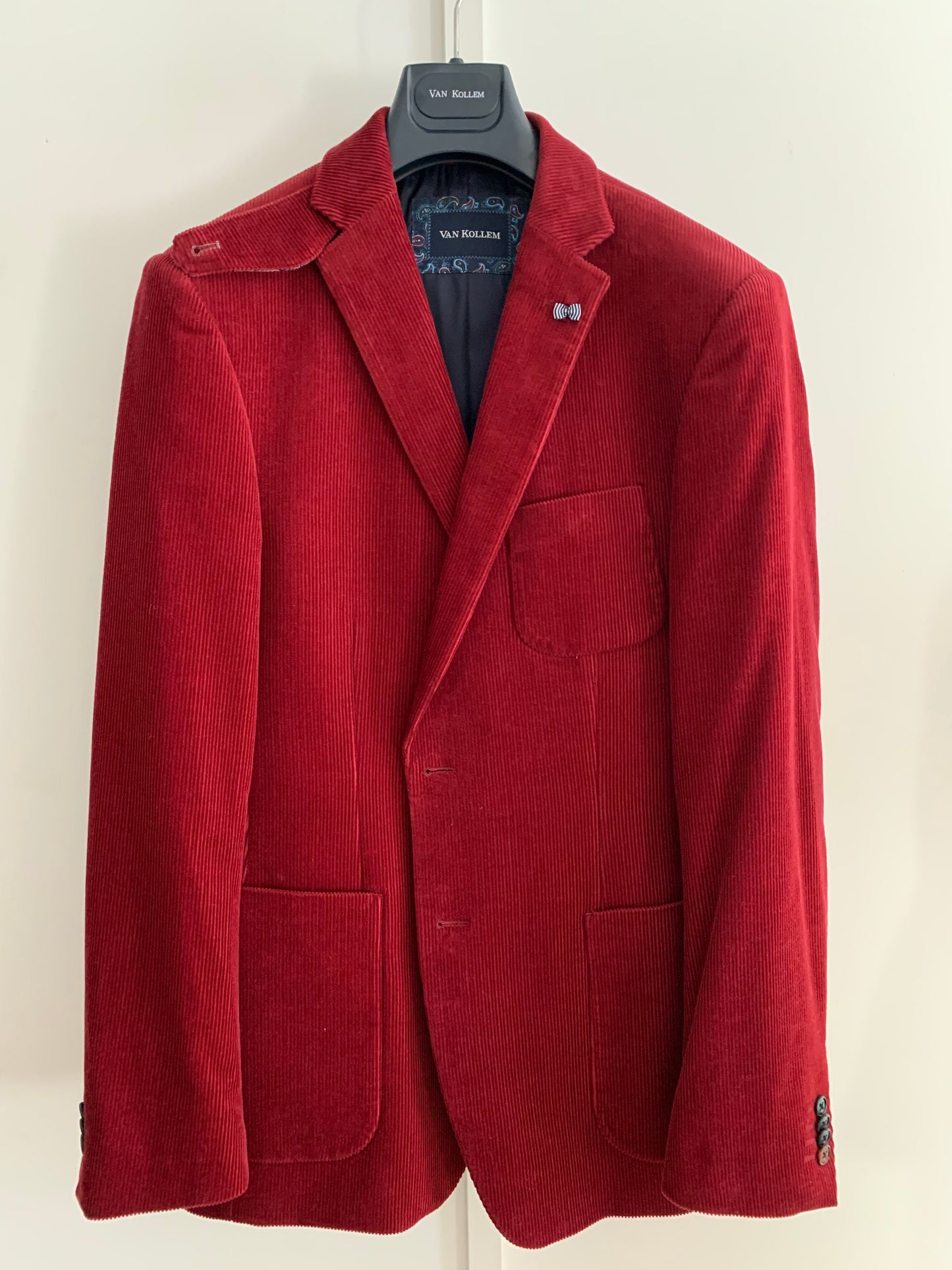 Veste velours rouge VAN KOLLEM