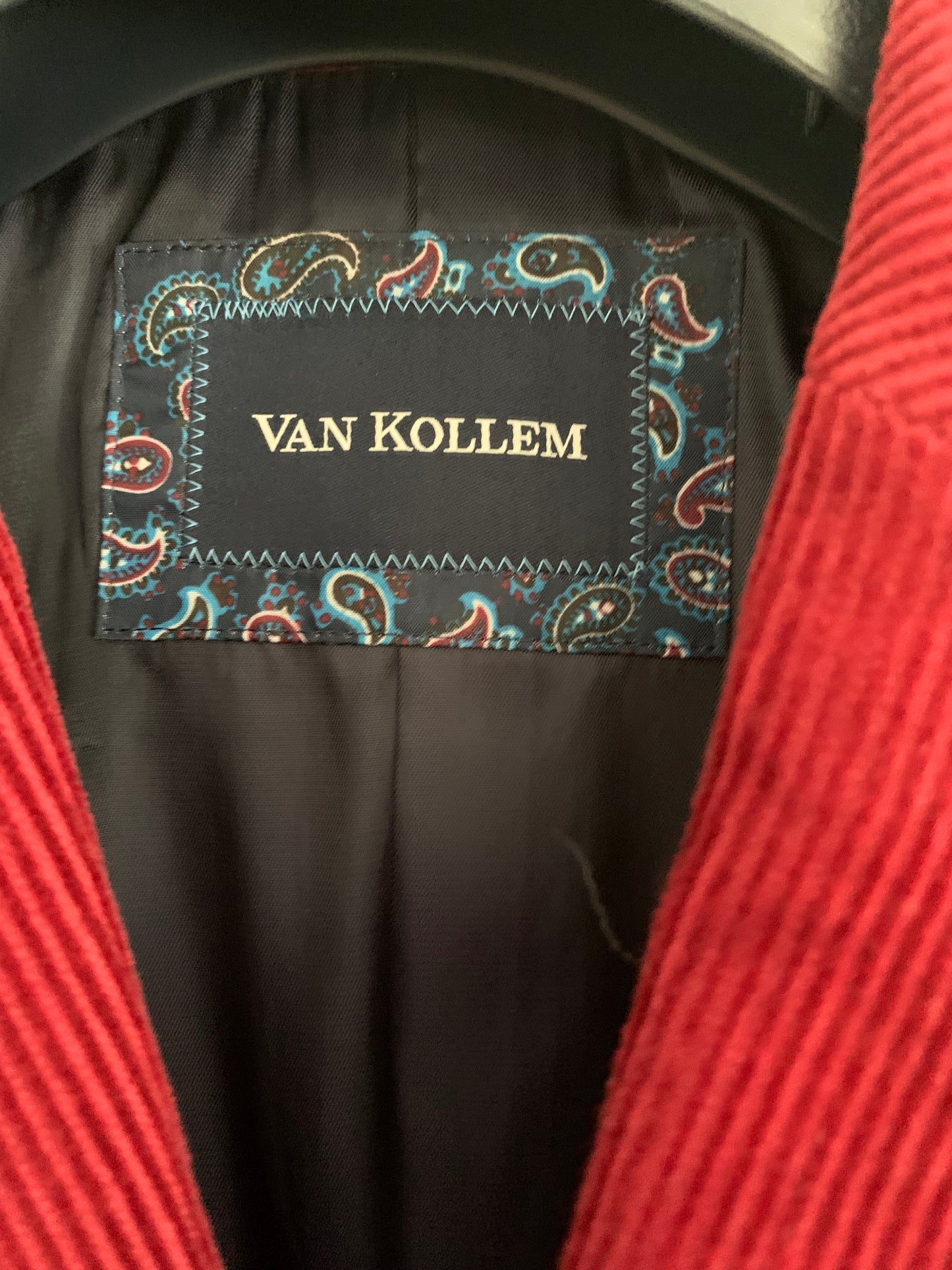 Veste velours rouge VAN KOLLEM